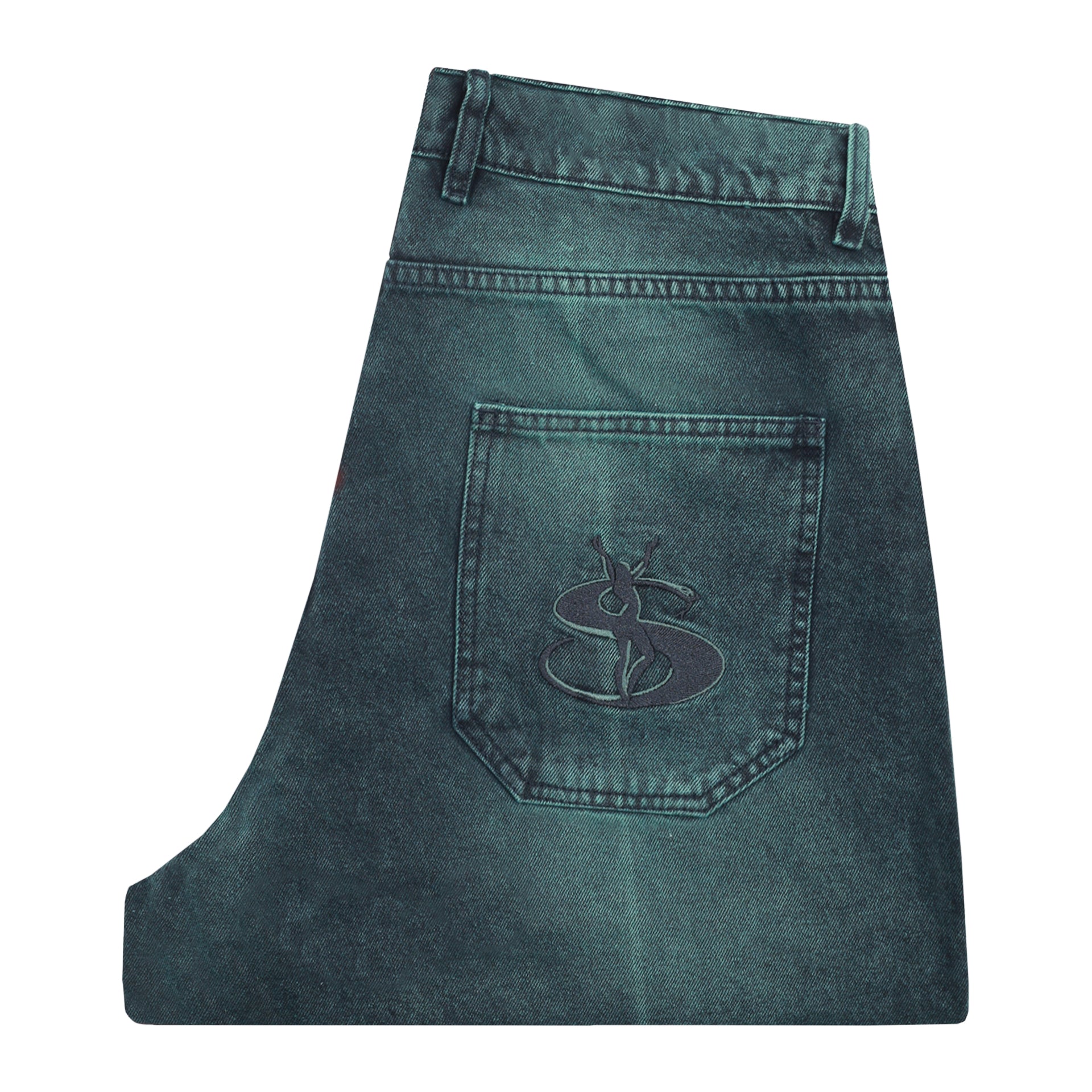 Bleached Phantasy Jeans (Emerald) – YARDSALE