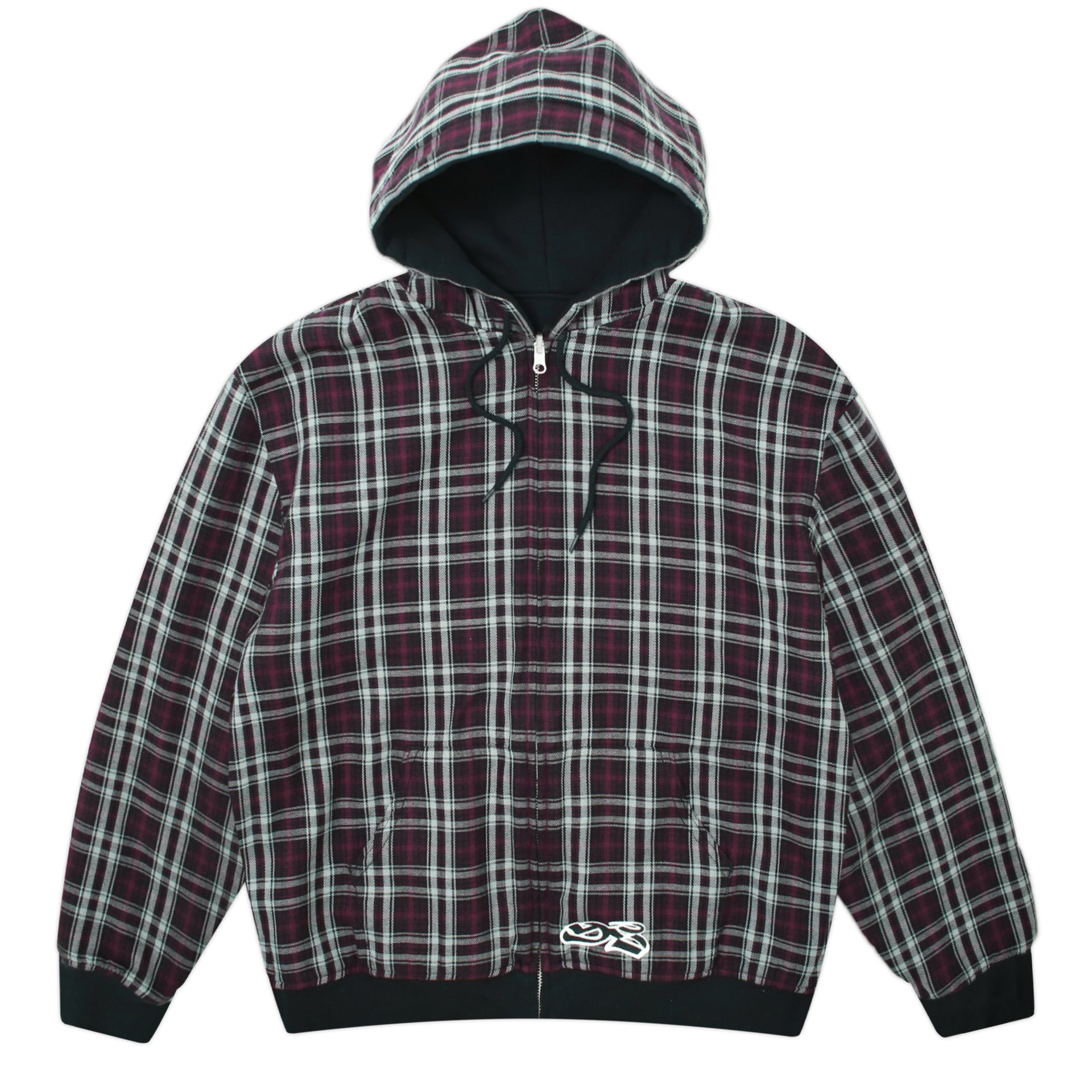 Black flannel hoodie on sale