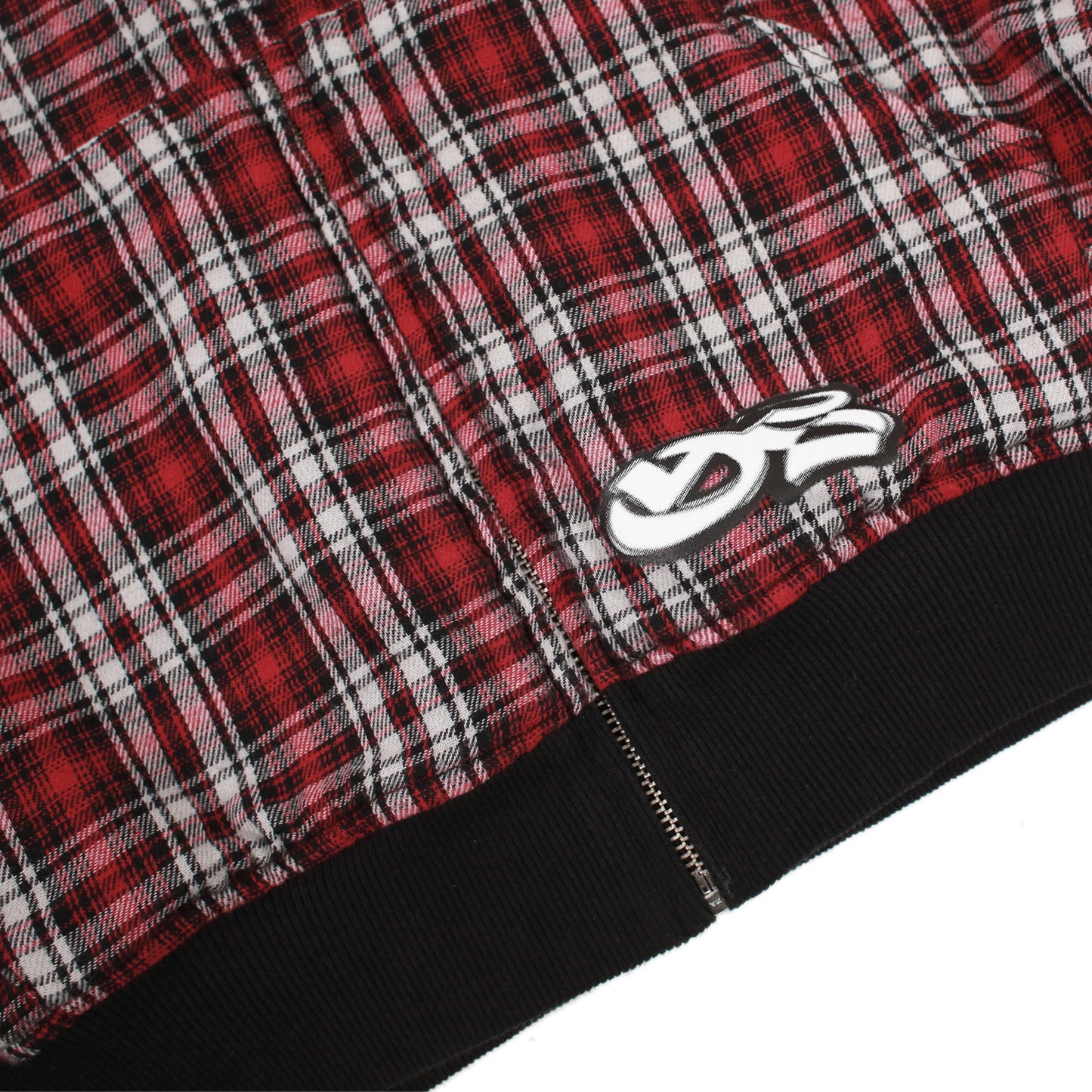 Reversible Flannel Hood (Red/Black)