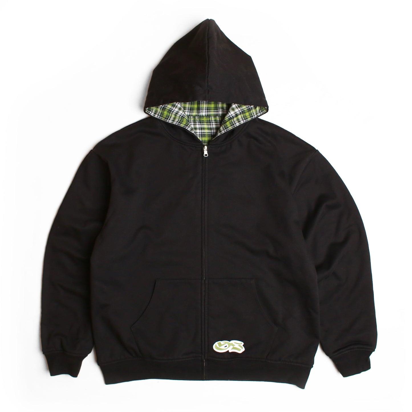 Reversible Flannel Hoodie (Green/Black)