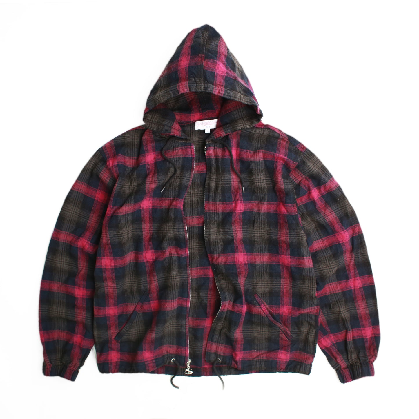 Tartan Full-Zip Hood (Burnt Red)