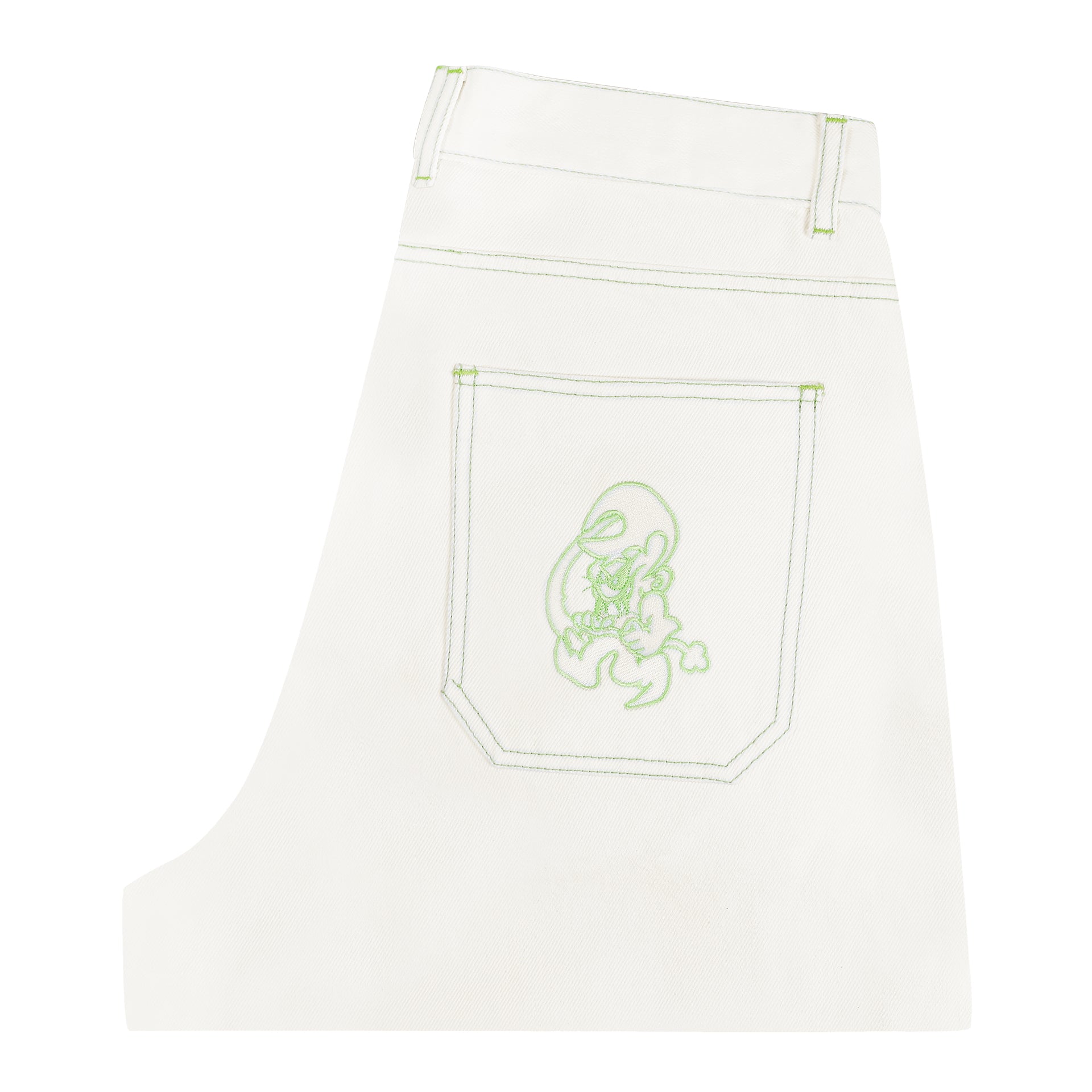 Goblin Jeans (White/Green)