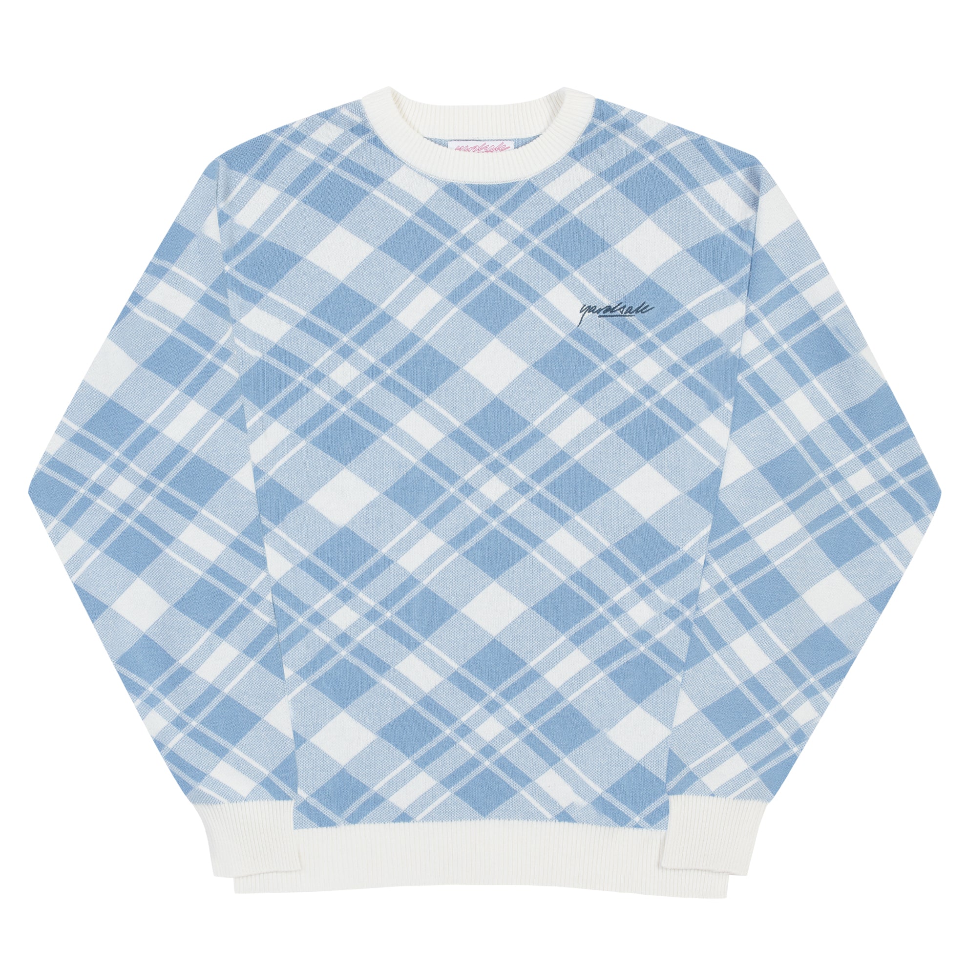 Plaid Knit (Sky Blue/White)