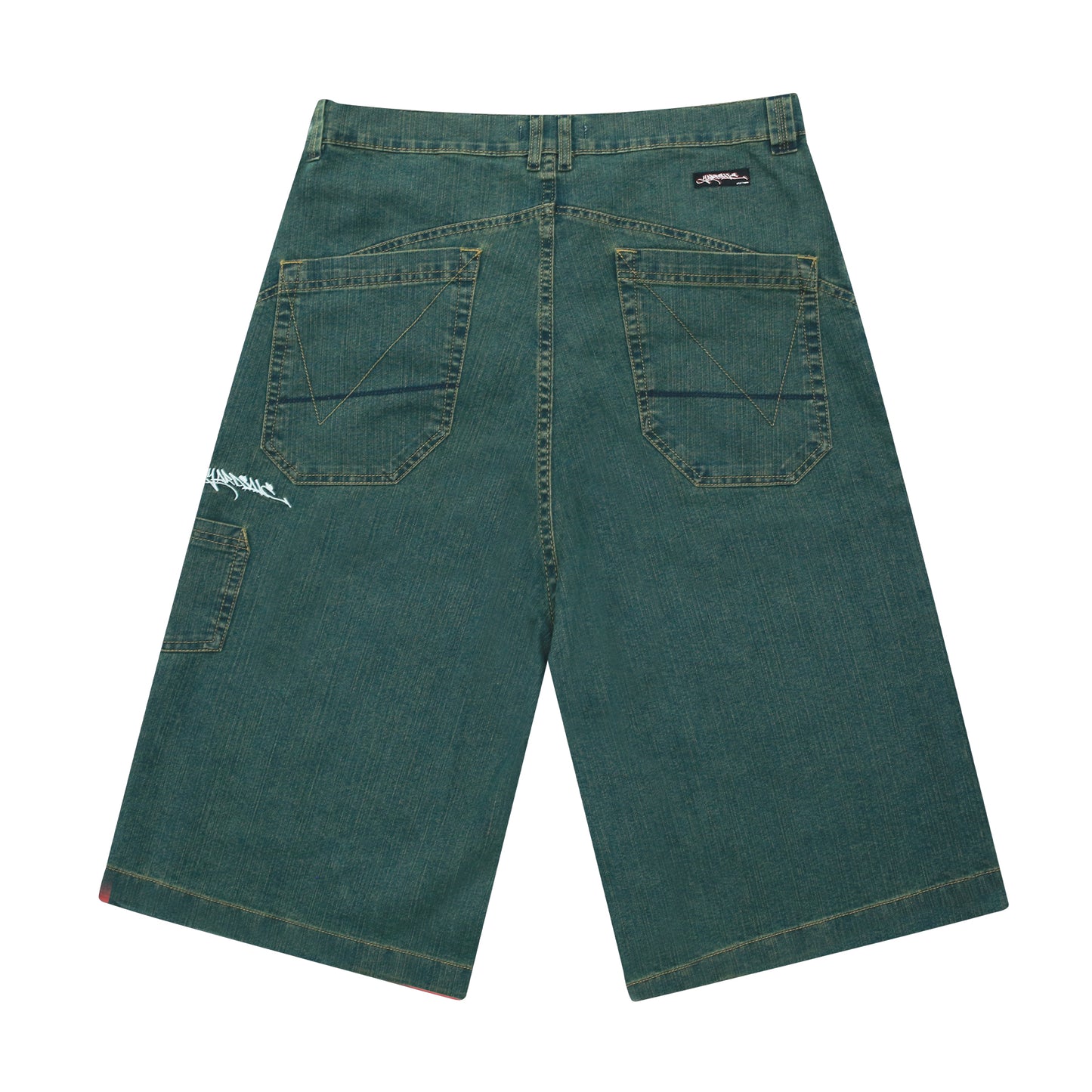 Slub Denim Shorts (Green)