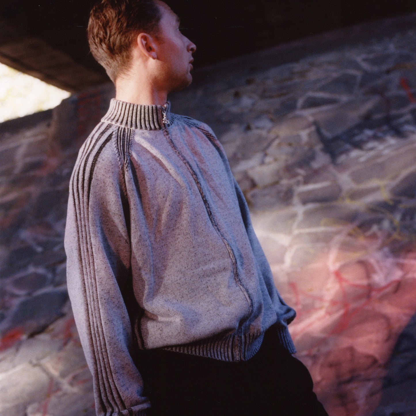 Heathered Phantasy Full-Zip (Stone/Black)