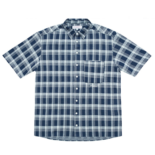 YS Knitted Short Sleeved Shirt (Blue/White)