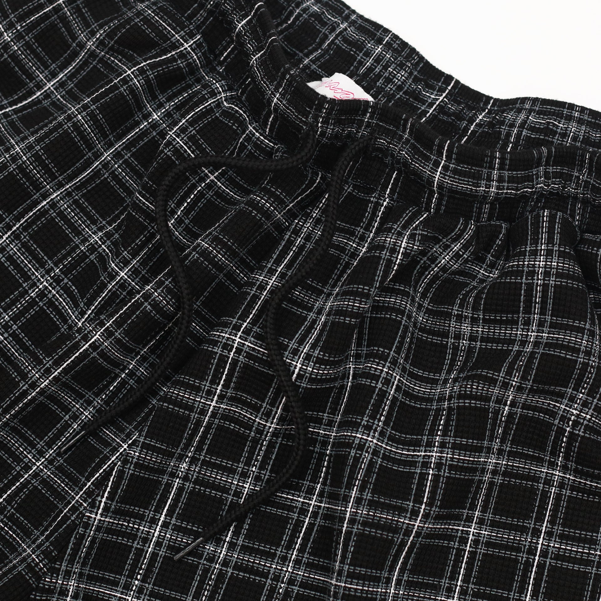 Check Waffle Shorts (Black) – YARDSALE