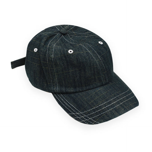 Faded Slub Denim Cap (Dark Blue)