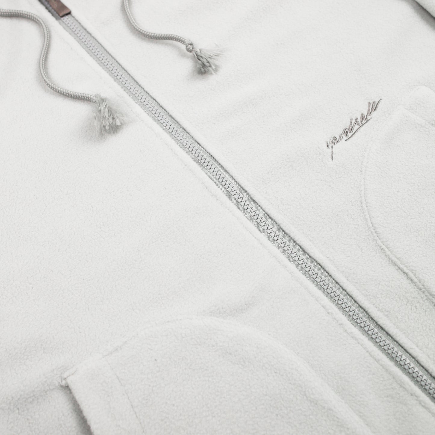 Fleece Zip Hood (Silver)