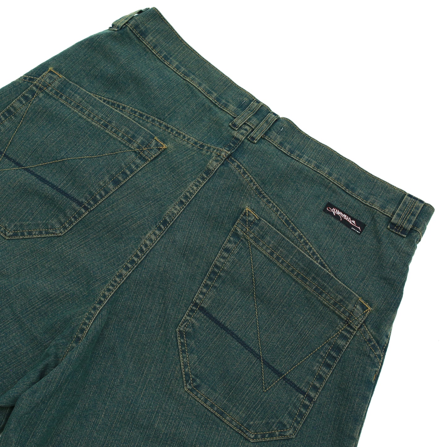 Slub Denim Shorts (Green)