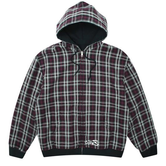 Reversible Flannel Hoodie (Black/Purple)