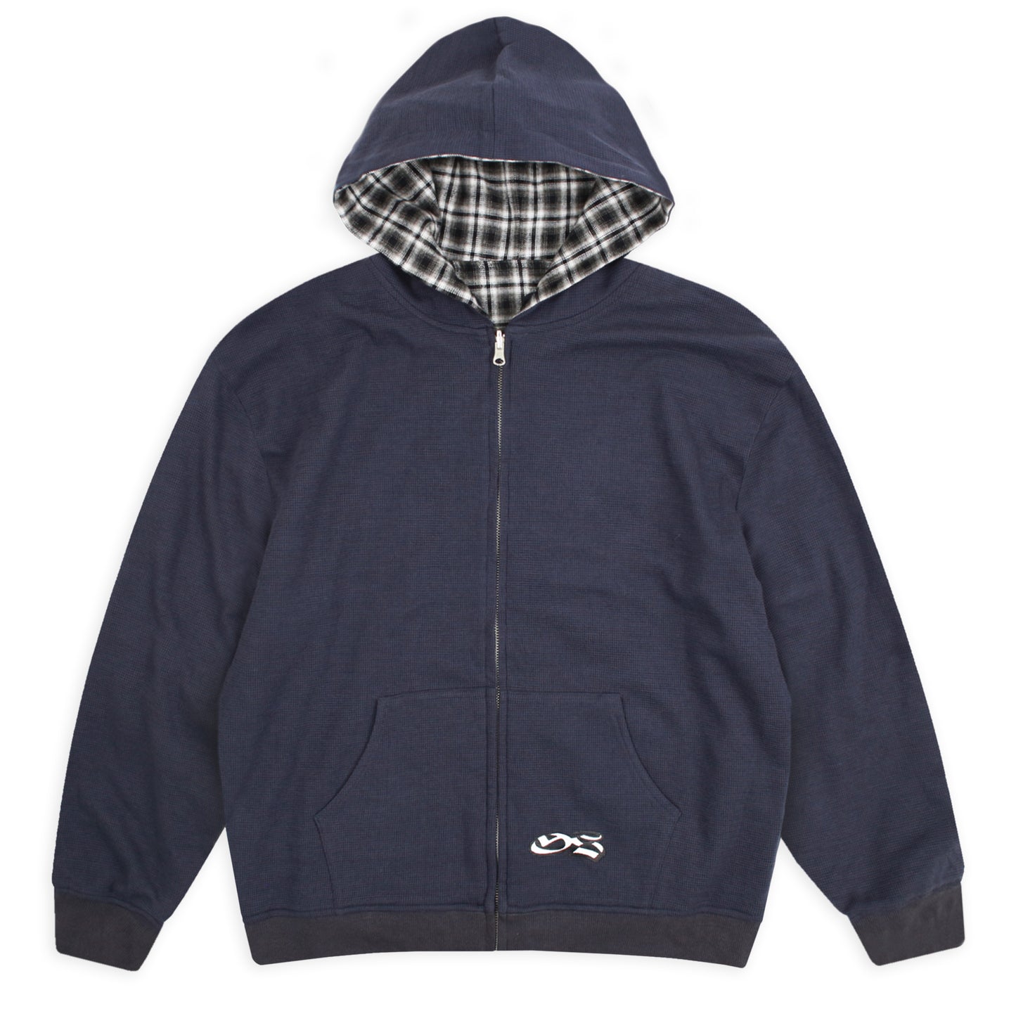 Reversible Flannel Hoodie (Khaki/Blue)