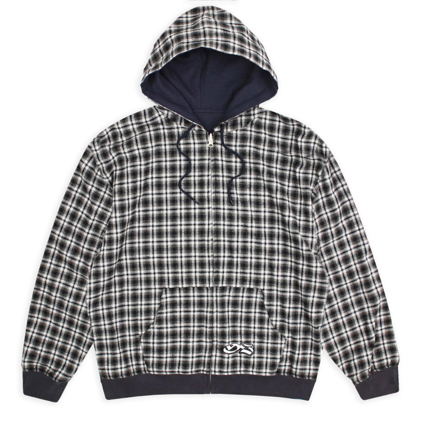 Reversible Flannel Hoodie (Khaki/Blue)