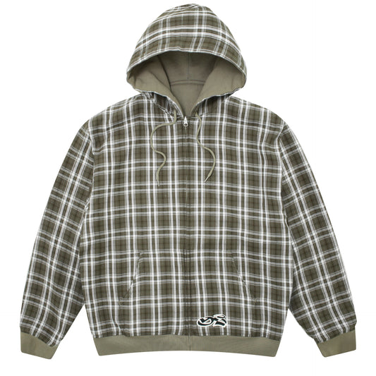 Reversible Flannel Hoodie (Khaki/Brown)