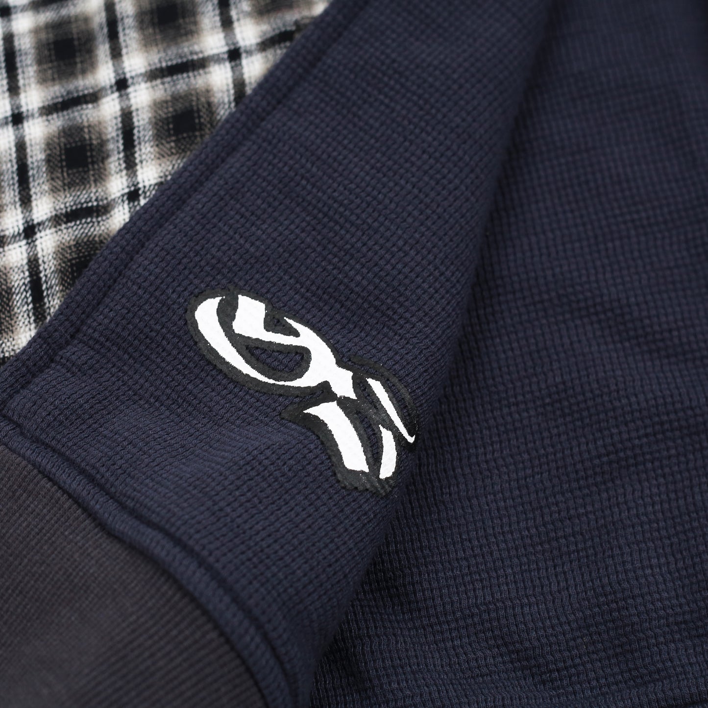 Reversible Flannel Hoodie (Khaki/Blue)