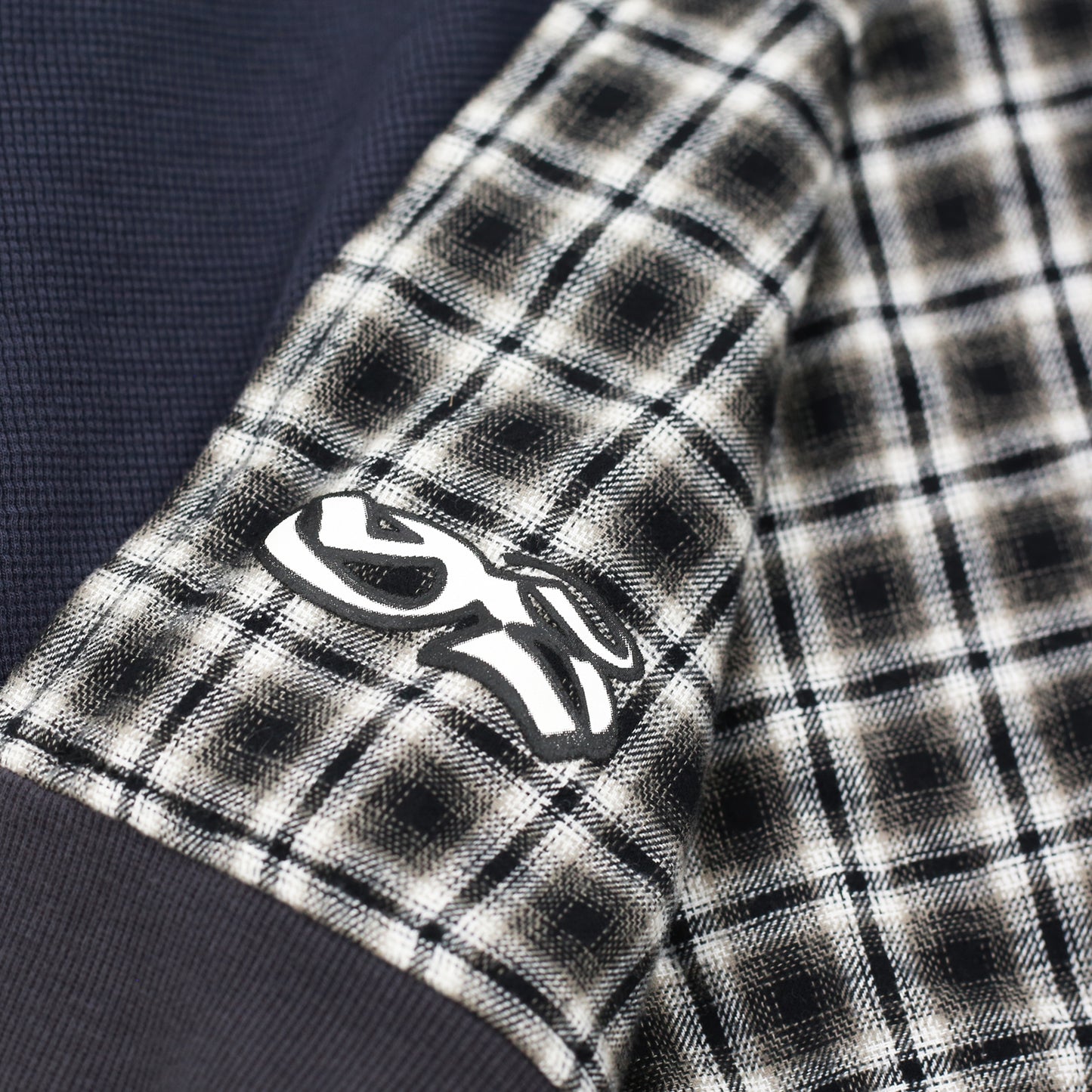 Reversible Flannel Hoodie (Khaki/Blue)