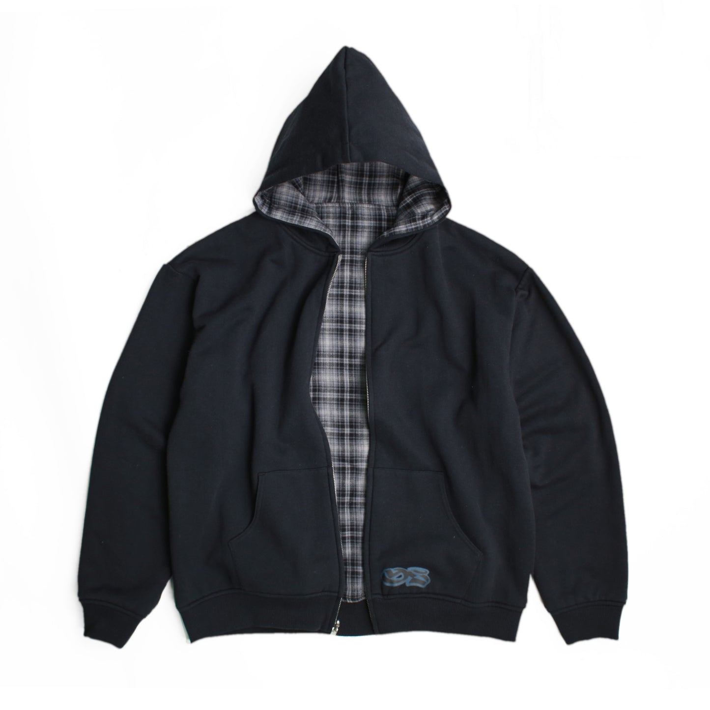 Reversible Flannel Hoodie (Grey)