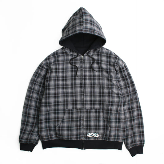 Reversible Flannel Hoodie (Grey)