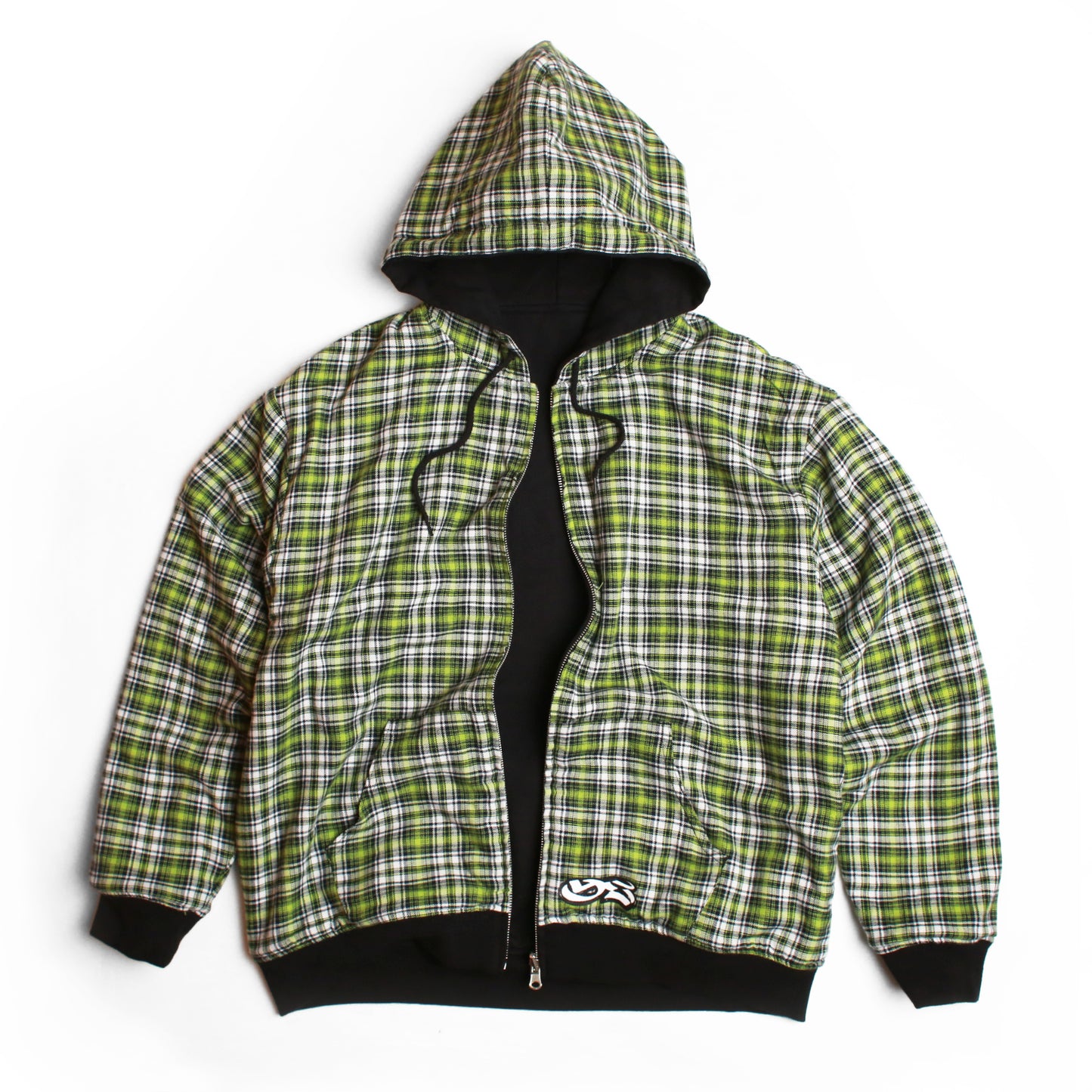 Reversible Flannel Hoodie (Green/Black)