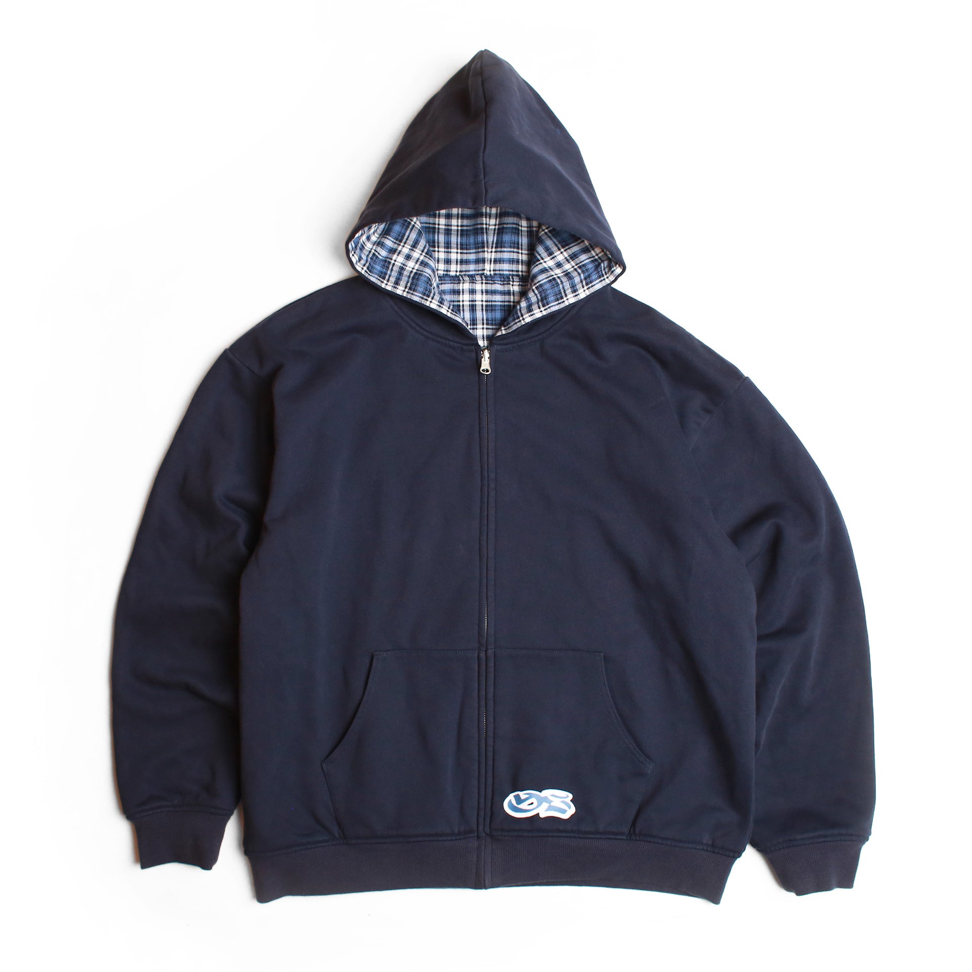 yardsale reversible flannel hoodie(ブルー）s Reversible Flannel Hoodie (Blue) – YARDSALE