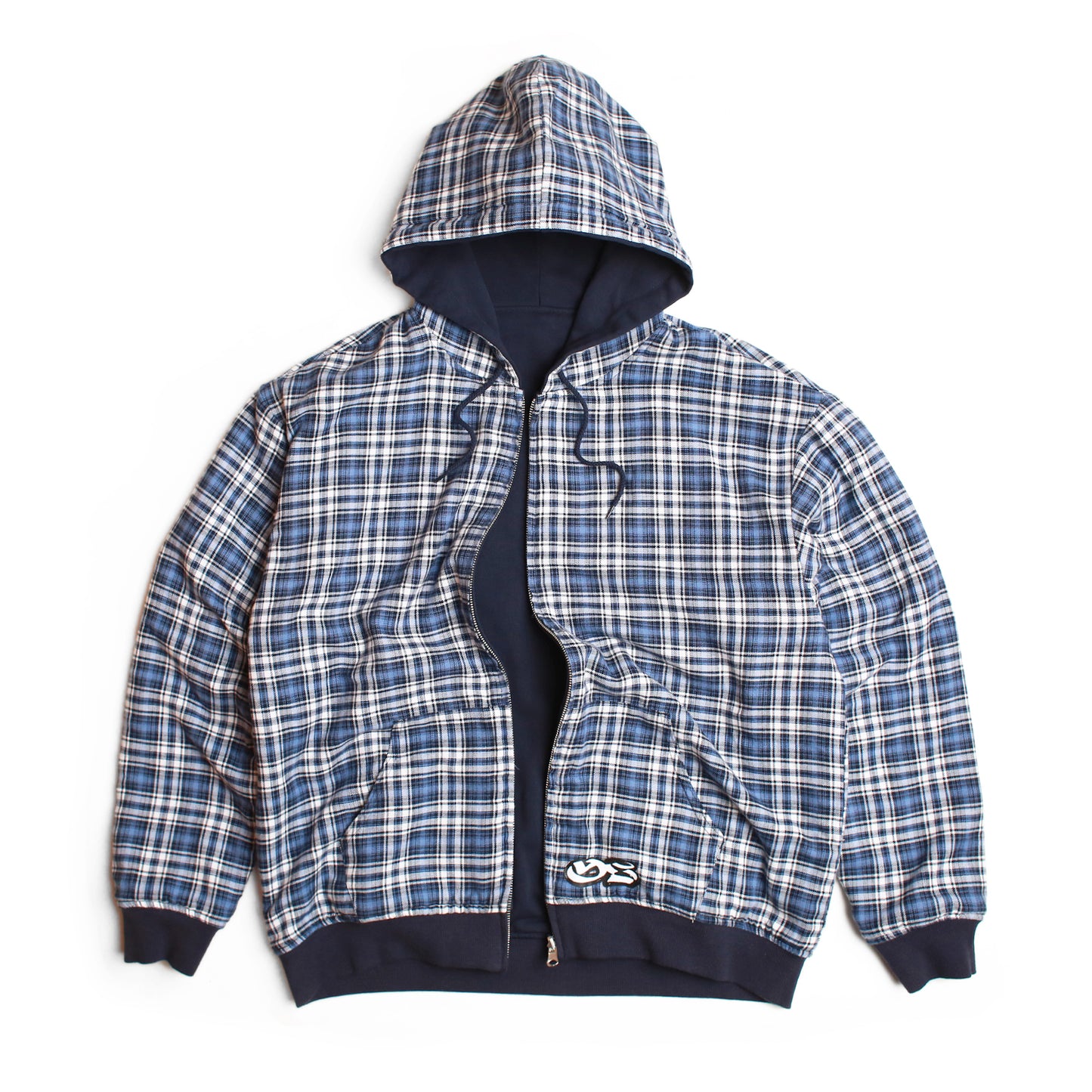 Reversible Flannel Hoodie (Blue)