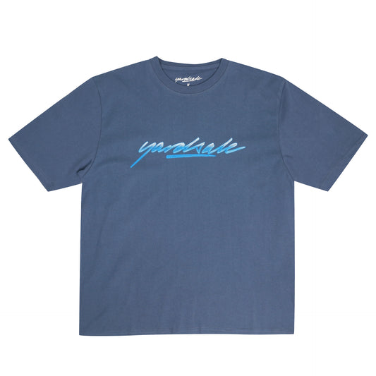 Washed Script T-Shirt (Blue)
