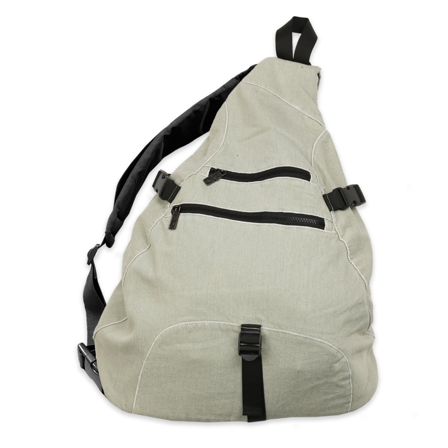 Denim Sling Back Pack (White)