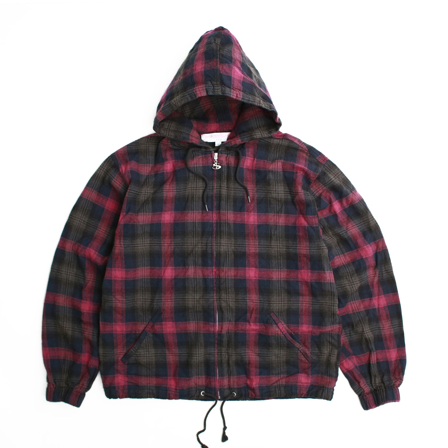 Tartan Full-Zip Hood (Burnt Red)