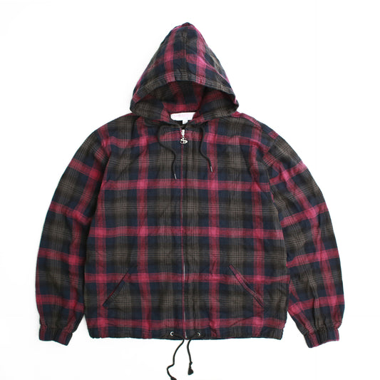 Tartan Full-Zip Hood (Burnt Red)