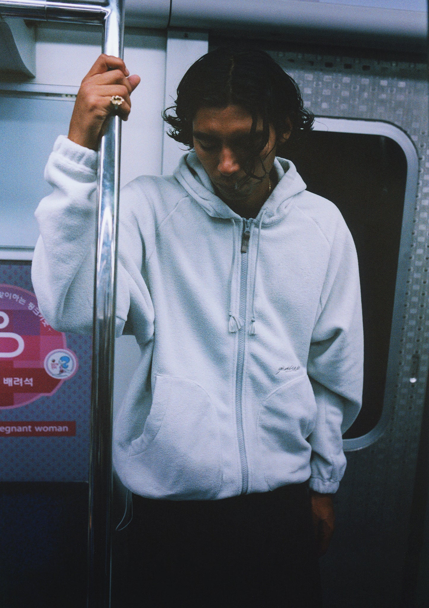 Fleece Zip Hood (Silver)