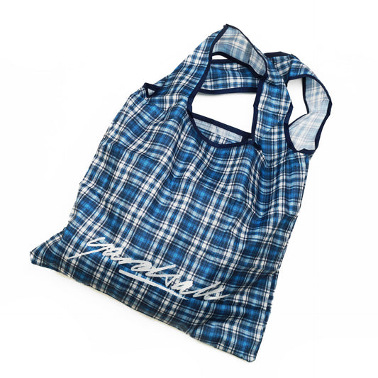 YS Plaid Tote Bag (Blue)