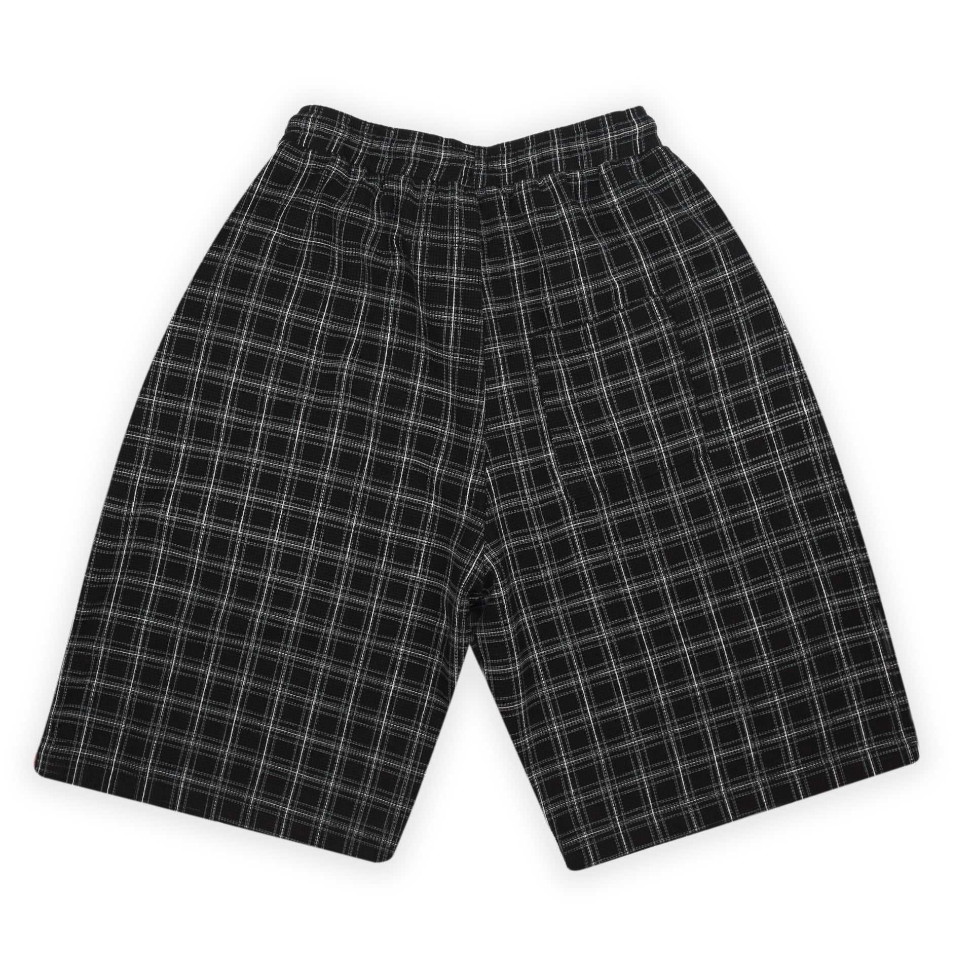 Check Waffle Shorts (Black) – YARDSALE