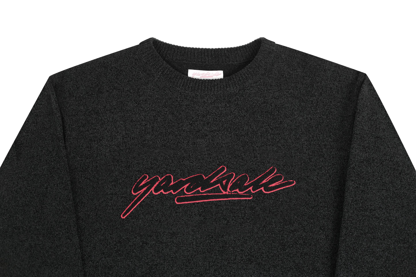Script Chenille Knit Crew (Black)